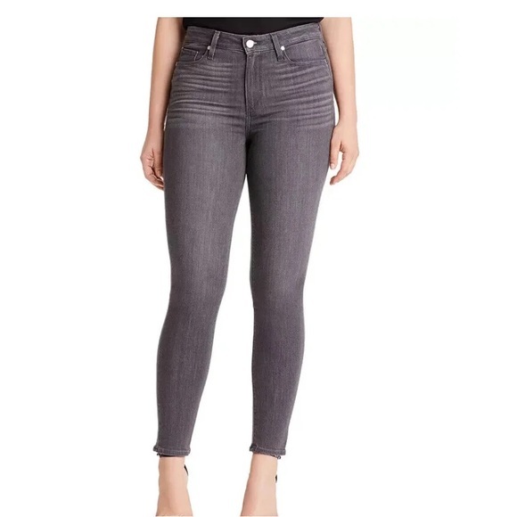 PAIGE Denim - PAIGE Hoxton High Rise Ankle Skinny Jeans in Gray Peaks